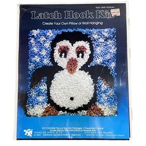 Latch Hook Vintage Valiant Kit Baby Penguin 1985